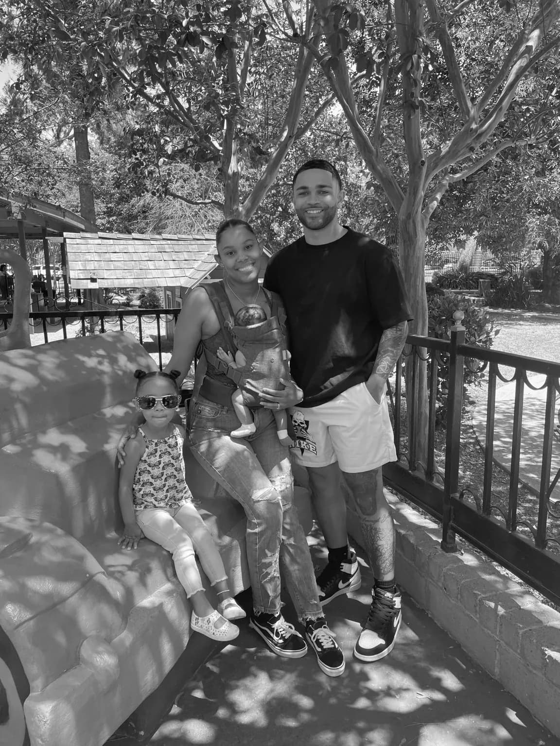 Anthony and Krystiana with their daughter and newborn