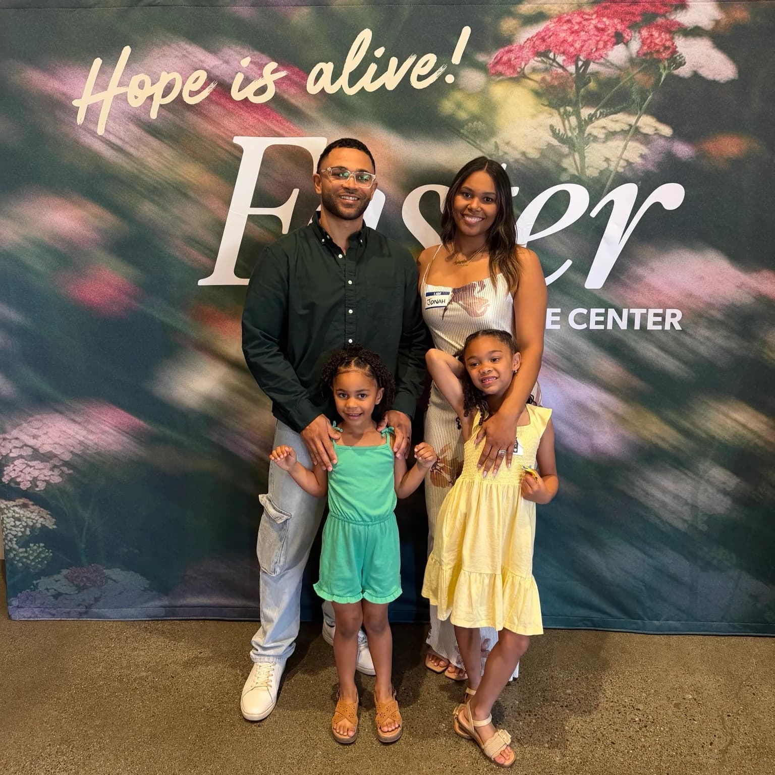 Anthony, Krystiana, and their daughters together